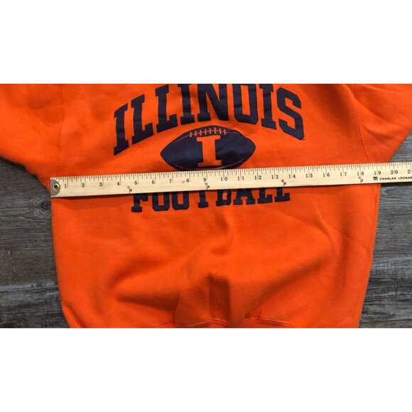 Vtg Illinois Football Mens Small Orange Crewneck Sweatshirt Pullover - Picture 4 of 5